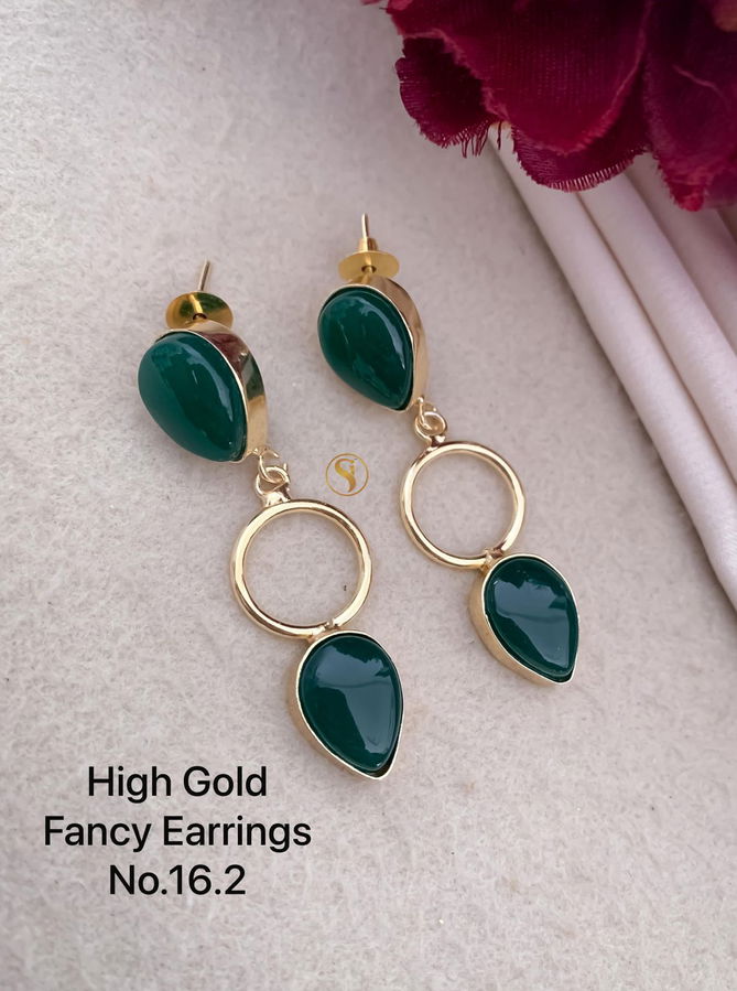 High Gold Party Wear Fancy Earrings 3 Wholesale Online
